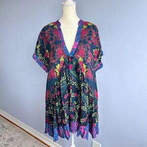 Free People Oversized Size XS Flowy Floral Dress T Shirt Patterned Dress